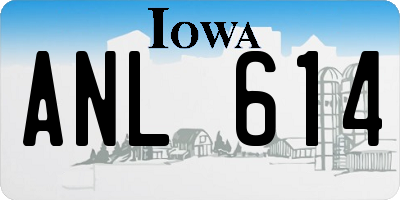 IA license plate ANL614