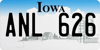 IA license plate ANL626