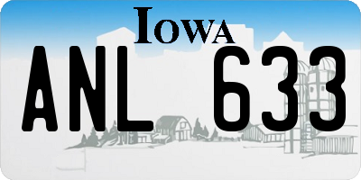 IA license plate ANL633