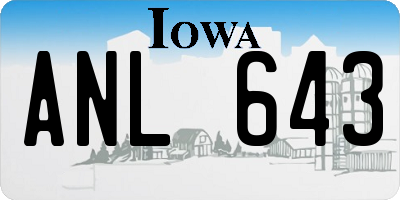 IA license plate ANL643