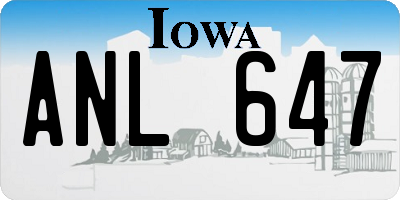 IA license plate ANL647