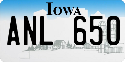 IA license plate ANL650