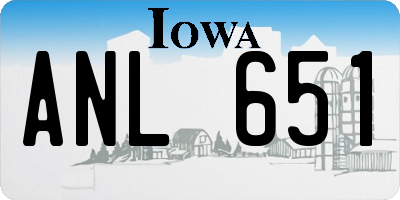 IA license plate ANL651