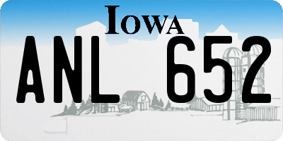 IA license plate ANL652