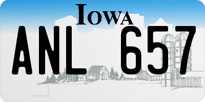 IA license plate ANL657