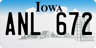 IA license plate ANL672
