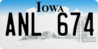 IA license plate ANL674