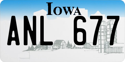 IA license plate ANL677