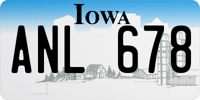 IA license plate ANL678