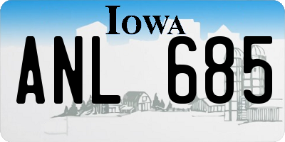 IA license plate ANL685