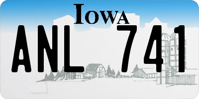 IA license plate ANL741