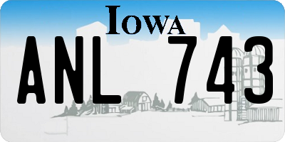 IA license plate ANL743