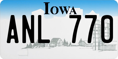 IA license plate ANL770