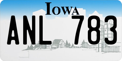 IA license plate ANL783