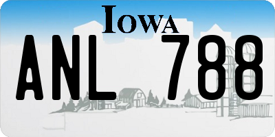 IA license plate ANL788