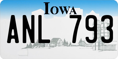 IA license plate ANL793