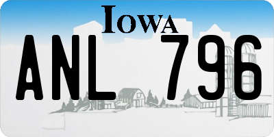 IA license plate ANL796