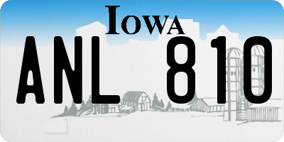 IA license plate ANL810