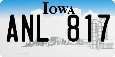 IA license plate ANL817