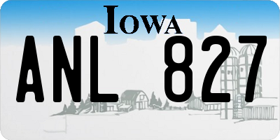 IA license plate ANL827