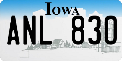 IA license plate ANL830