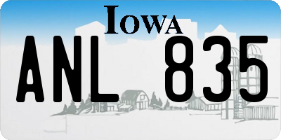 IA license plate ANL835
