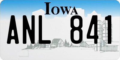 IA license plate ANL841