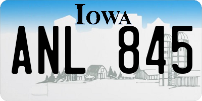 IA license plate ANL845