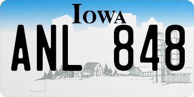 IA license plate ANL848