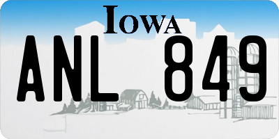 IA license plate ANL849
