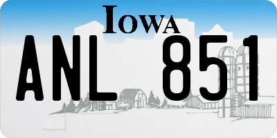 IA license plate ANL851