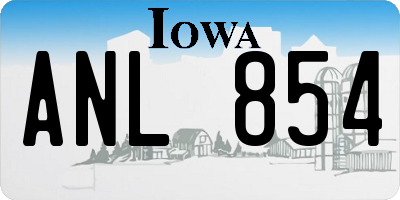 IA license plate ANL854