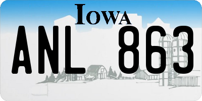 IA license plate ANL863