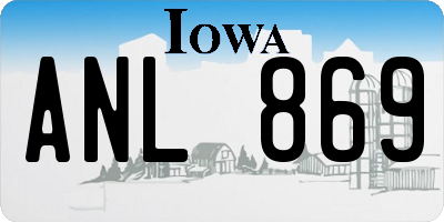 IA license plate ANL869