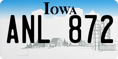 IA license plate ANL872