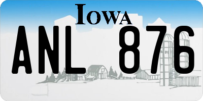 IA license plate ANL876