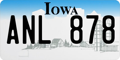 IA license plate ANL878