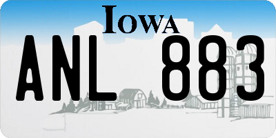 IA license plate ANL883
