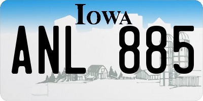 IA license plate ANL885