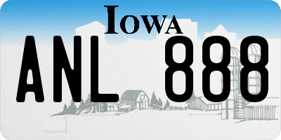 IA license plate ANL888