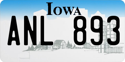 IA license plate ANL893