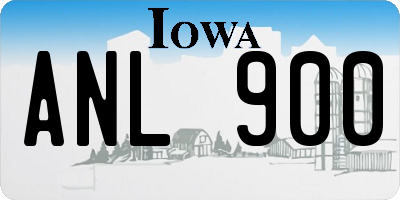 IA license plate ANL900