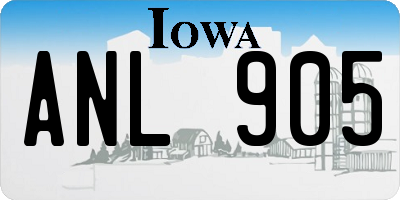 IA license plate ANL905