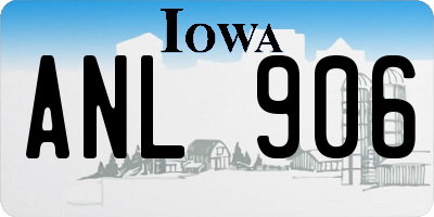 IA license plate ANL906