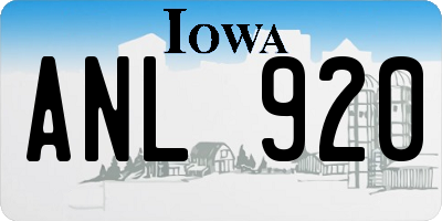 IA license plate ANL920