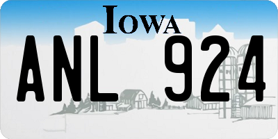 IA license plate ANL924