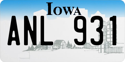 IA license plate ANL931