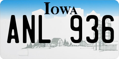 IA license plate ANL936