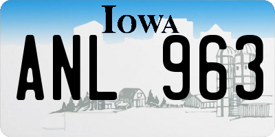 IA license plate ANL963