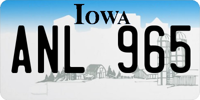 IA license plate ANL965